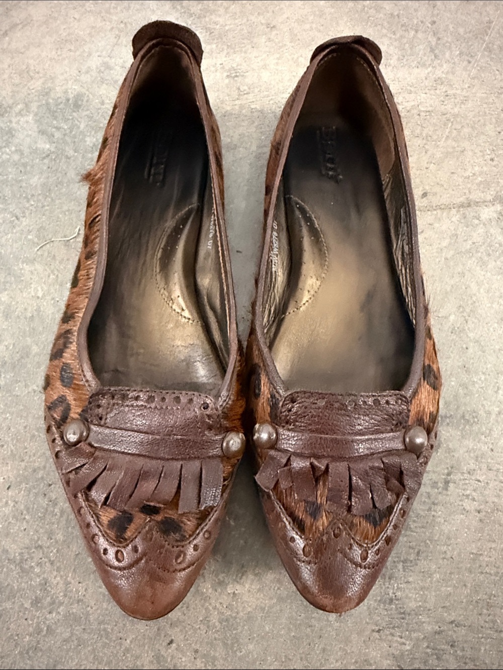 Born Brown Leopard-Print Tassel Loafers